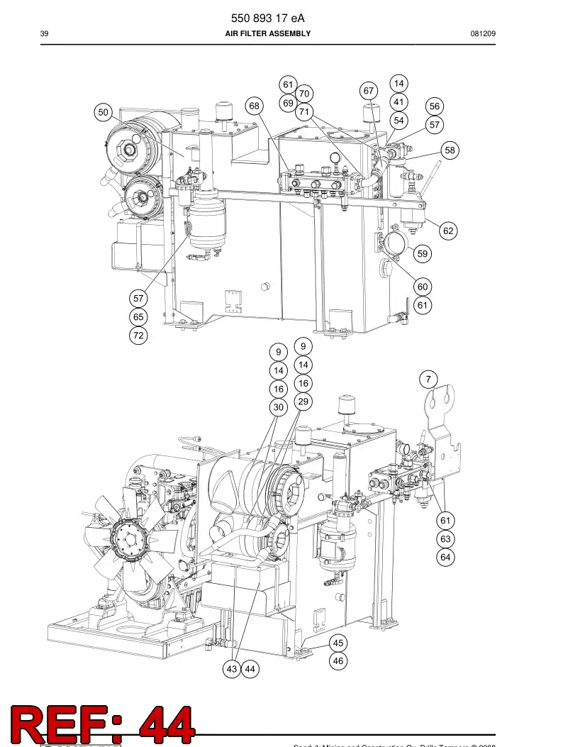 55090009 550 900 09 Rubber sheet - Sandvik Technical Drawing