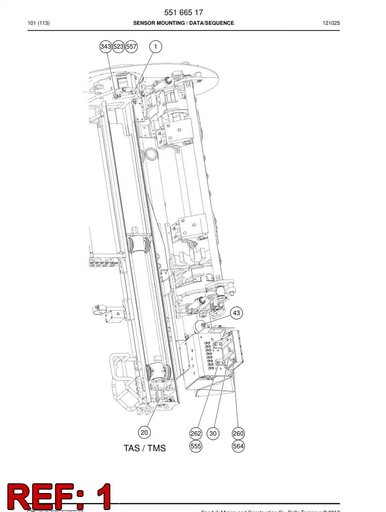55090014 550 900 14 Limiter - Sandvik Technical Drawing