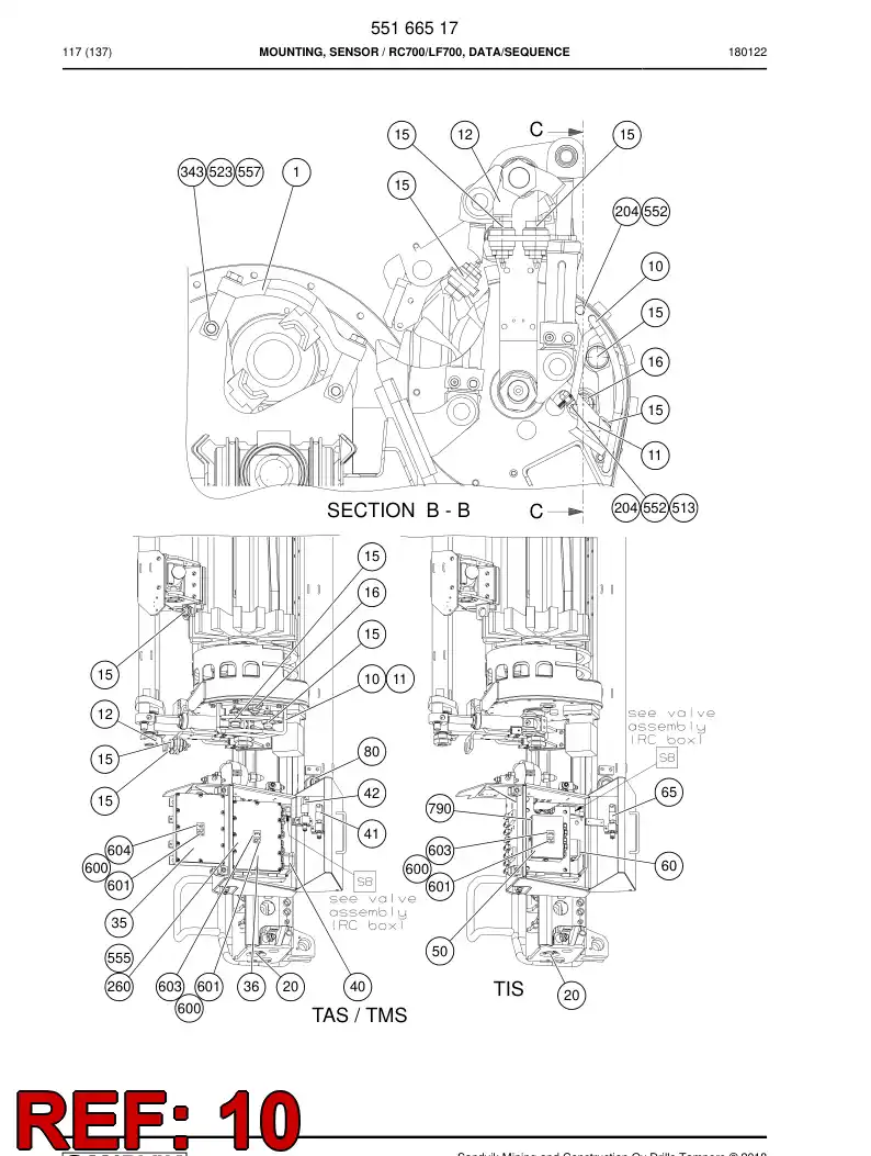 55090024a 550 900 24a Bracket - Sandvik Technical Drawing