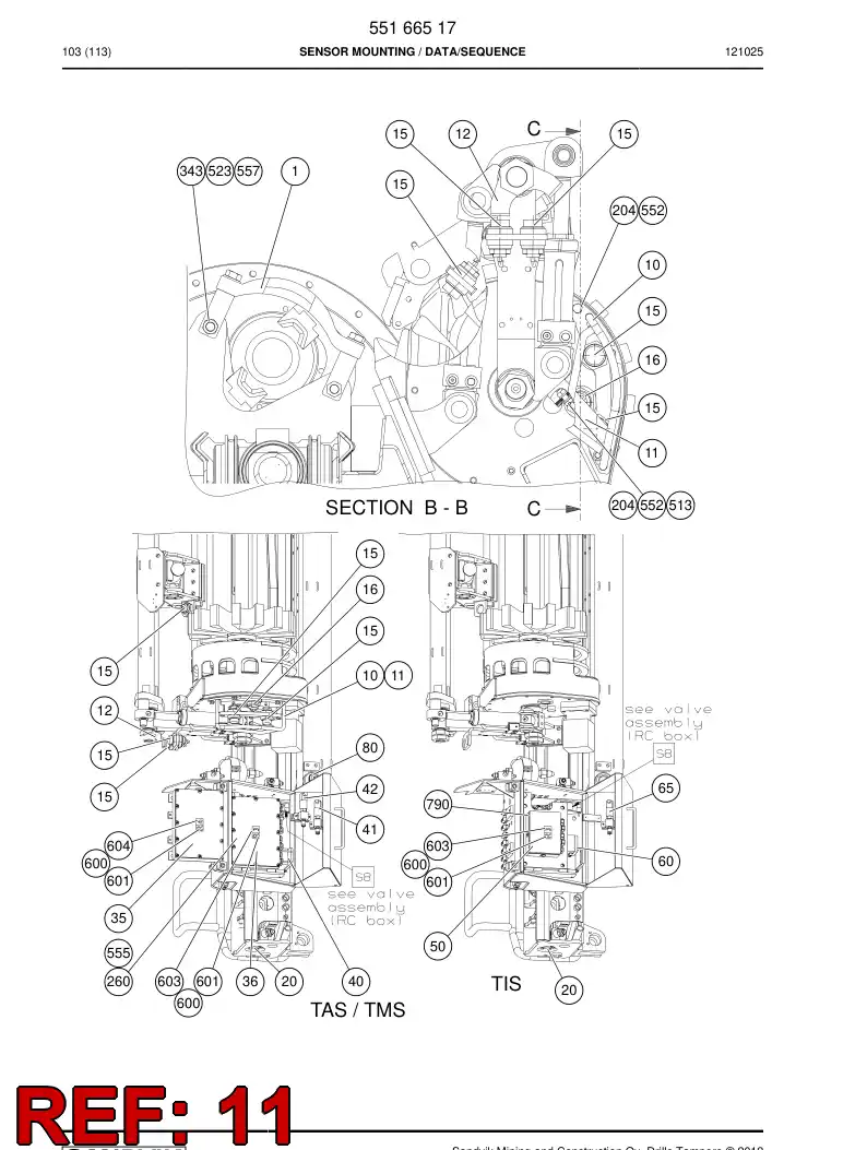 55090033 550 900 33 Plate - Sandvik Technical Drawing
