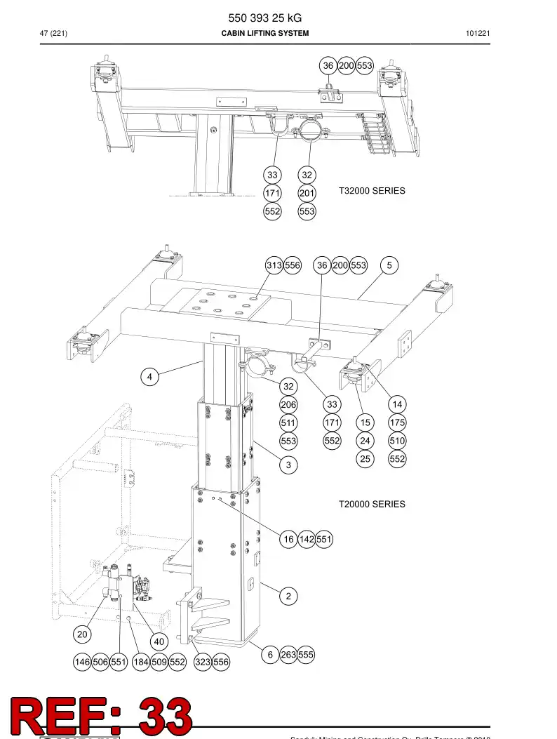 55090083 550 900 83 Hose support - Sandvik Technical Drawing