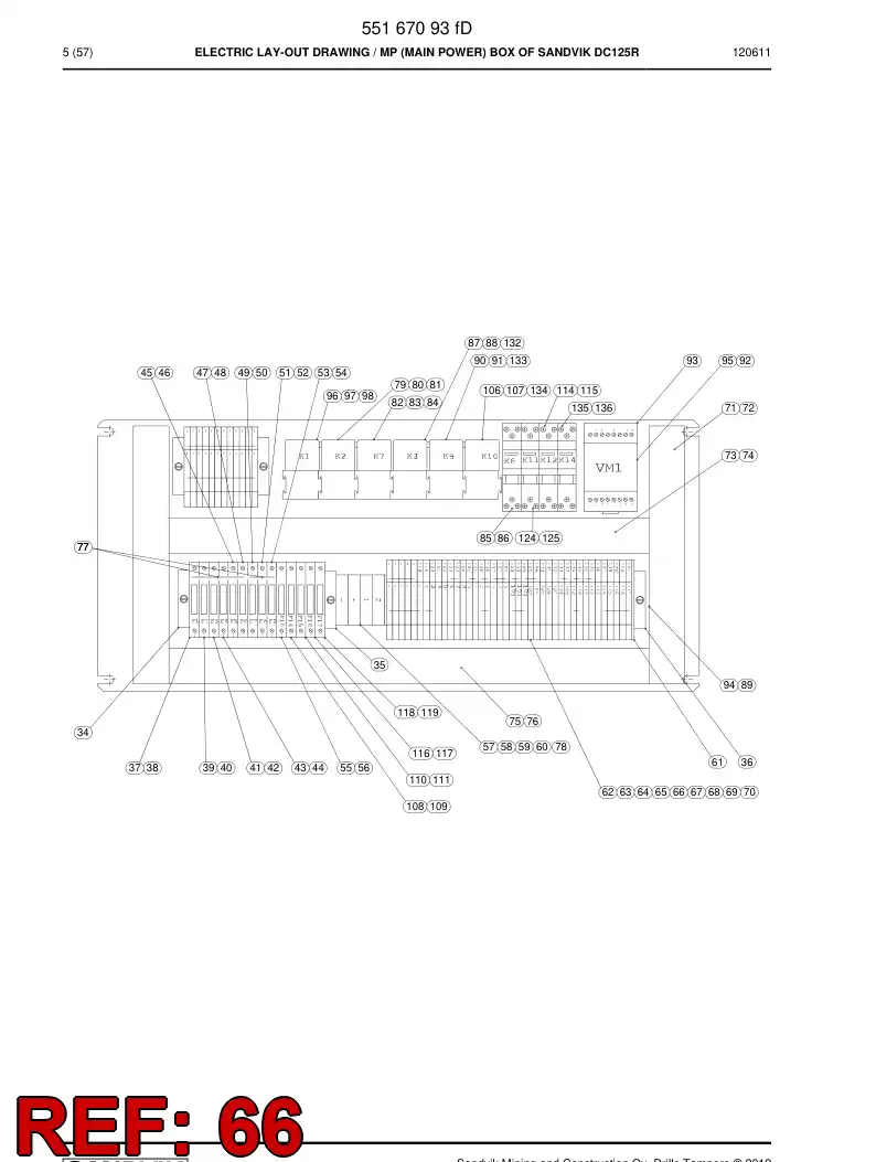 55090220 550 902 20 Terminal strip accessory - Sandvik Technical Drawing