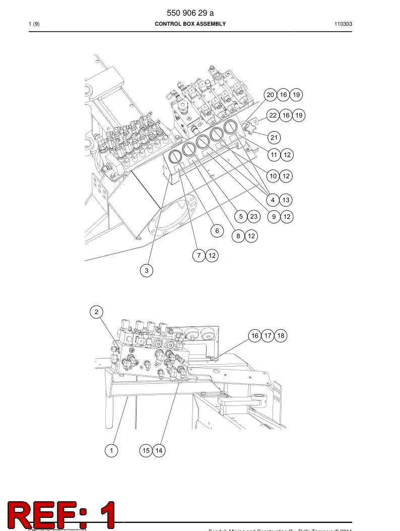 55090289 550 902 89 Bracket, Mounting - Sandvik Technical Drawing