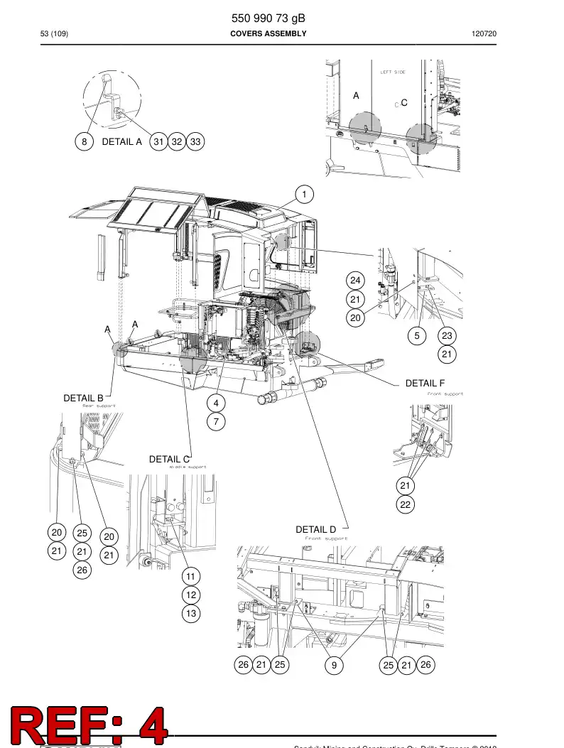 55090400 550 904 00 Service plane - Sandvik Technical Drawing