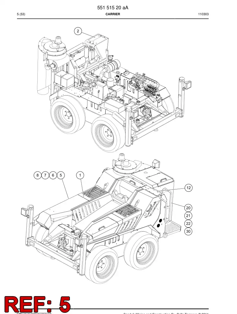 55090484 550 904 84 Hydraulic operating diagram - Sandvik Technical Drawing