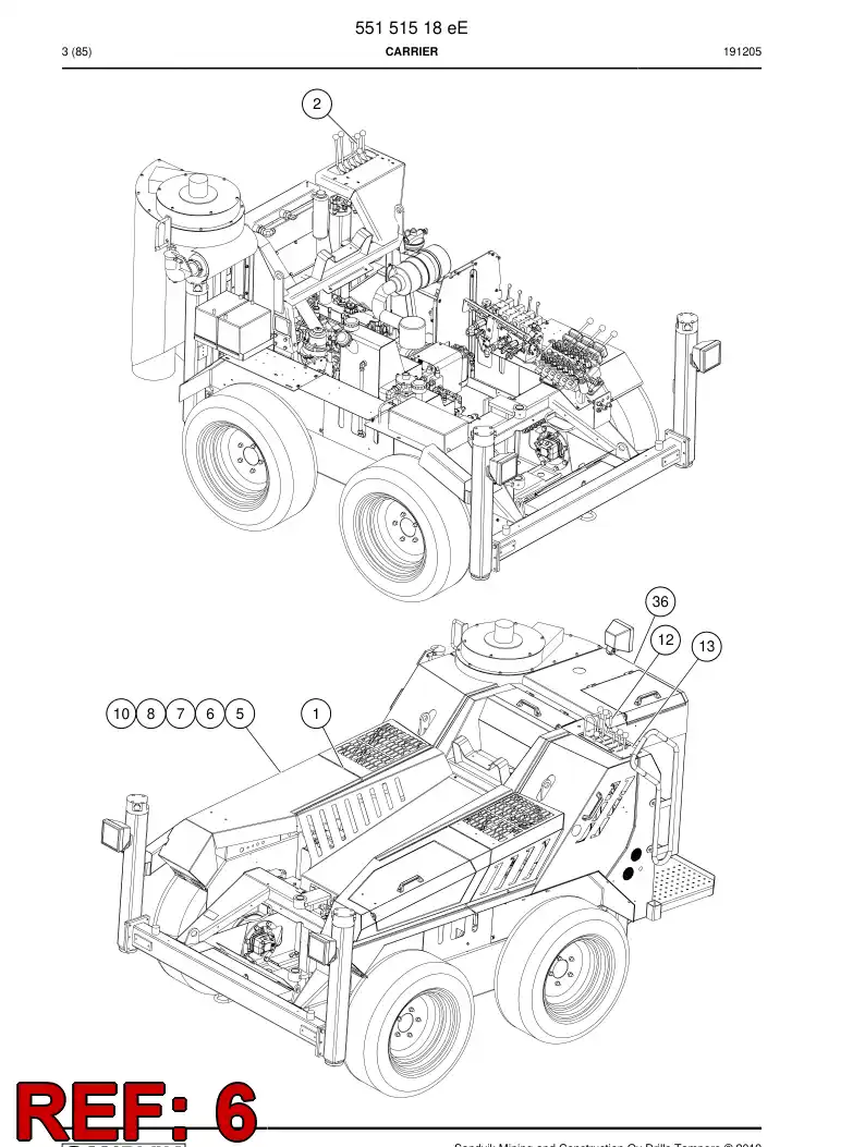 55090489h 550 904 89h Hosing Set - Sandvik Technical Drawing
