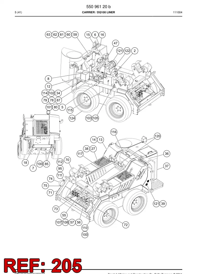 55090491 550 904 91 HYDRAULIC OPERATING DIAGRAM - Sandvik Technical Drawing
