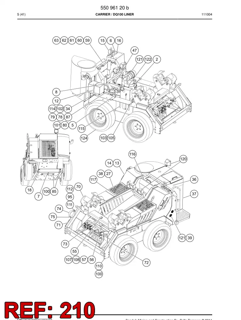 55090492 550 904 92 HYDRAULIC DIAGRAM - Sandvik Technical Drawing