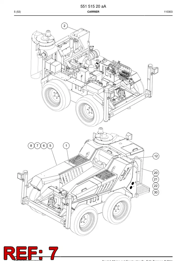 55090495 550 904 95 PNEUMATIC DIAGRAM - Sandvik Technical Drawing