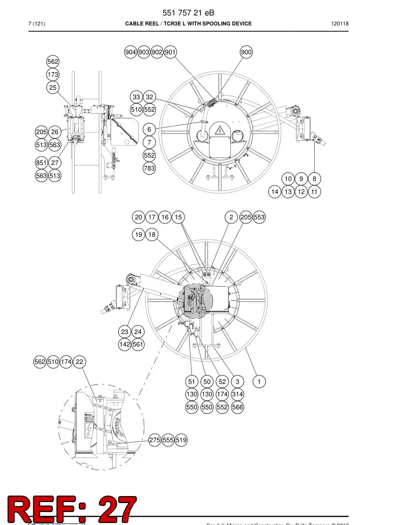 55090516 550 905 16 Slide piece - Sandvik Technical Drawing