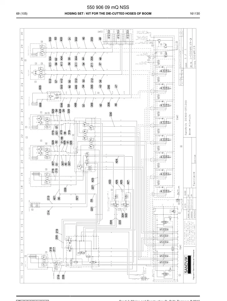 55090609m 550 906 09m Hosing Set - Sandvik Technical Drawing