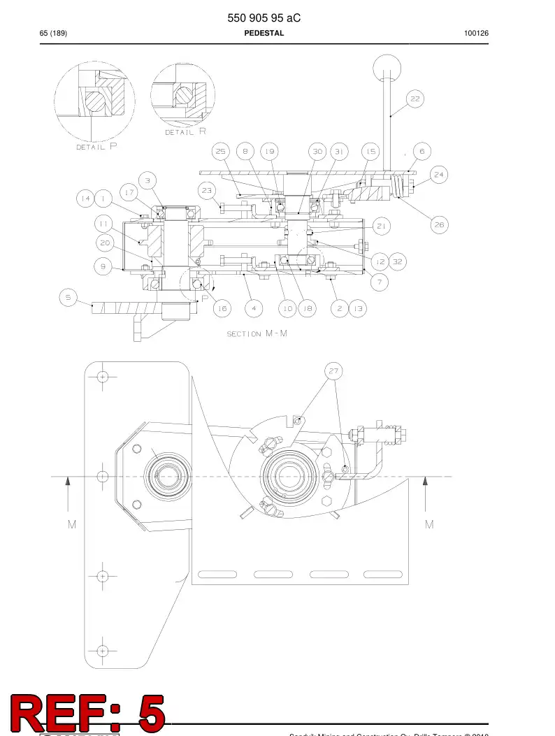 55090611 550 906 11 Shaft assembly - Sandvik Technical Drawing