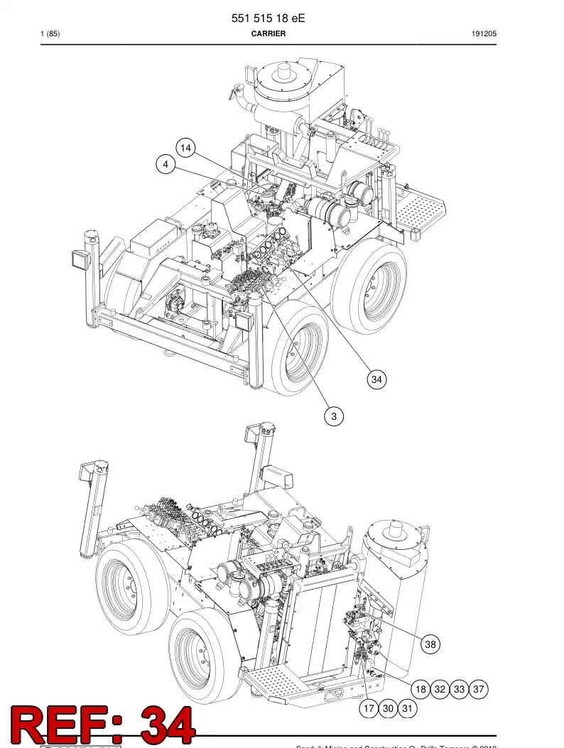 55090627c 550 906 27c Control Box Assembly - Sandvik Technical Drawing