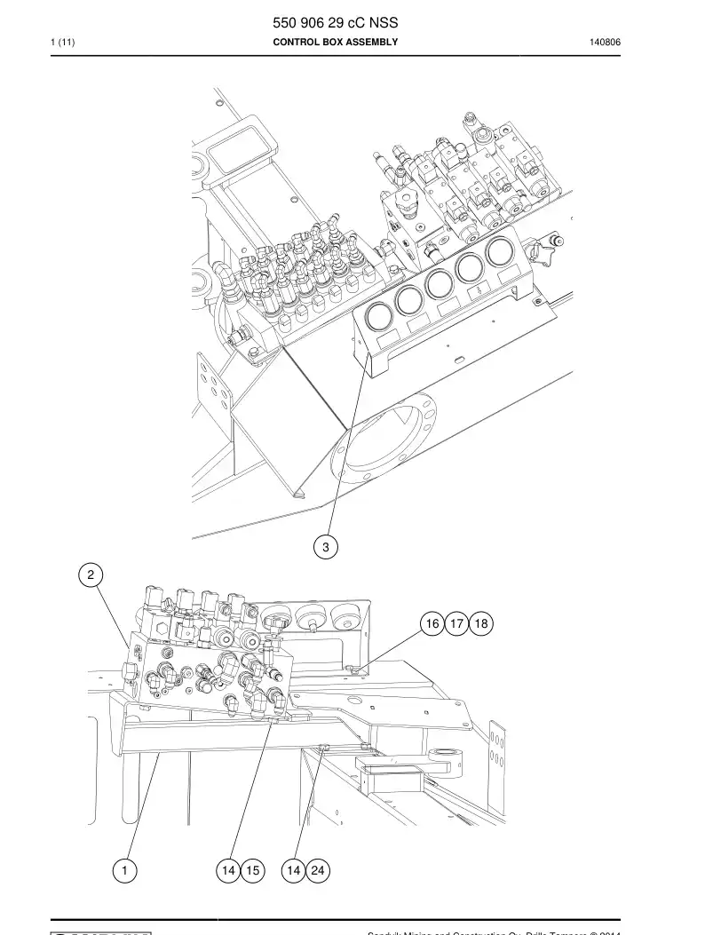 55090629c 550 906 29c Control Box Assembly - Sandvik Technical Drawing