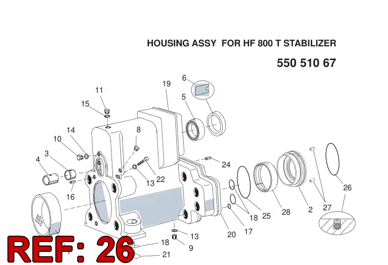 55090747 550 907 47 Rod seal - Sandvik Technical Drawing