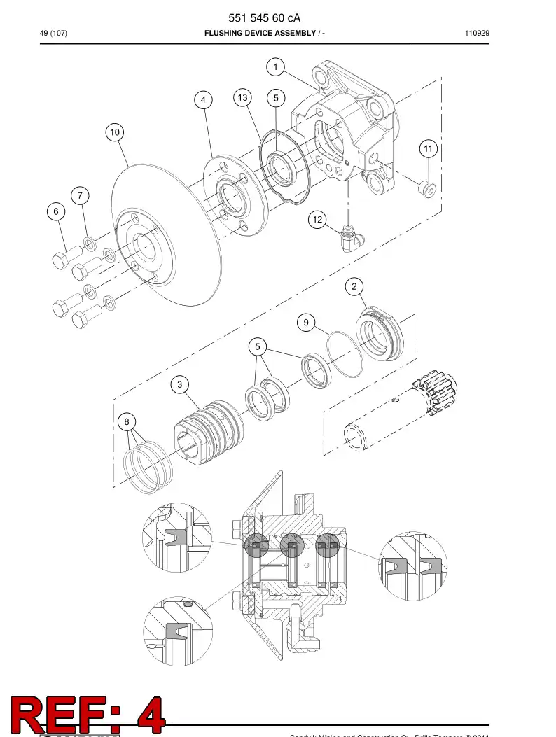 55090841 550 908 41 Cover - Sandvik Technical Drawing