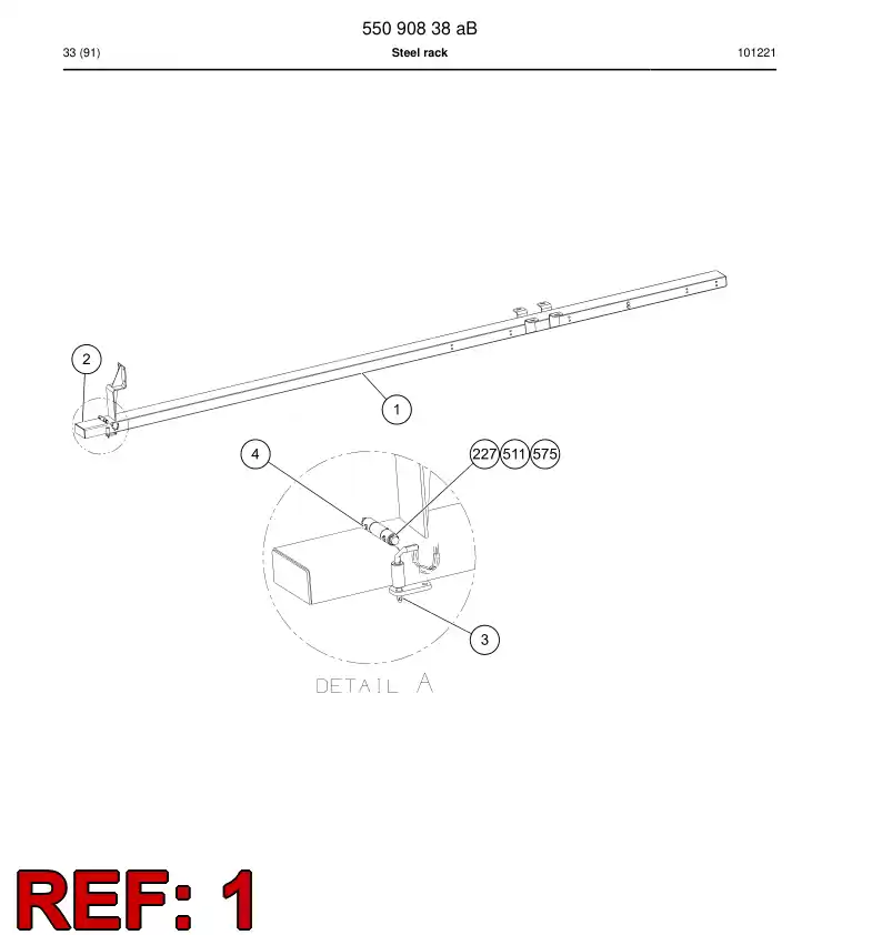 55090842 550 908 42 Steel rack - Sandvik Technical Drawing