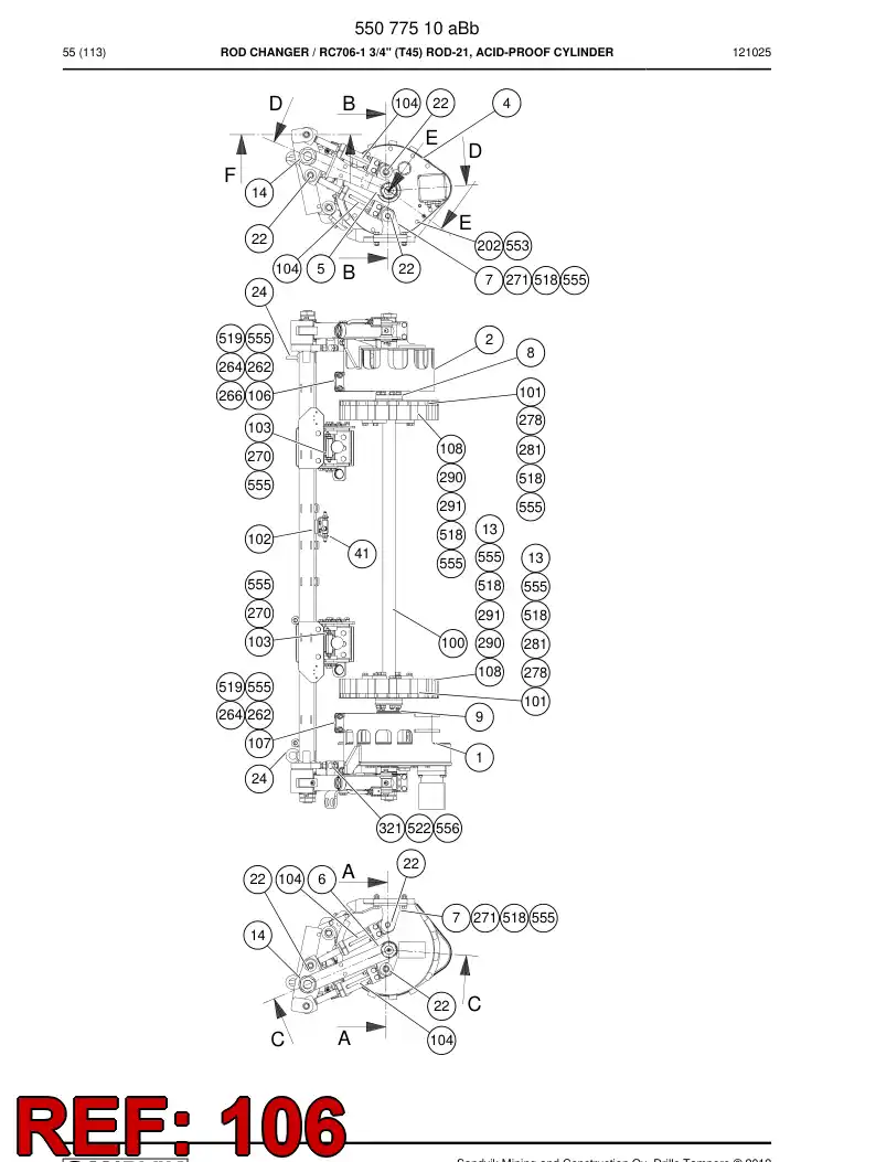 55090866 550 908 66 Guide plate - Sandvik Technical Drawing