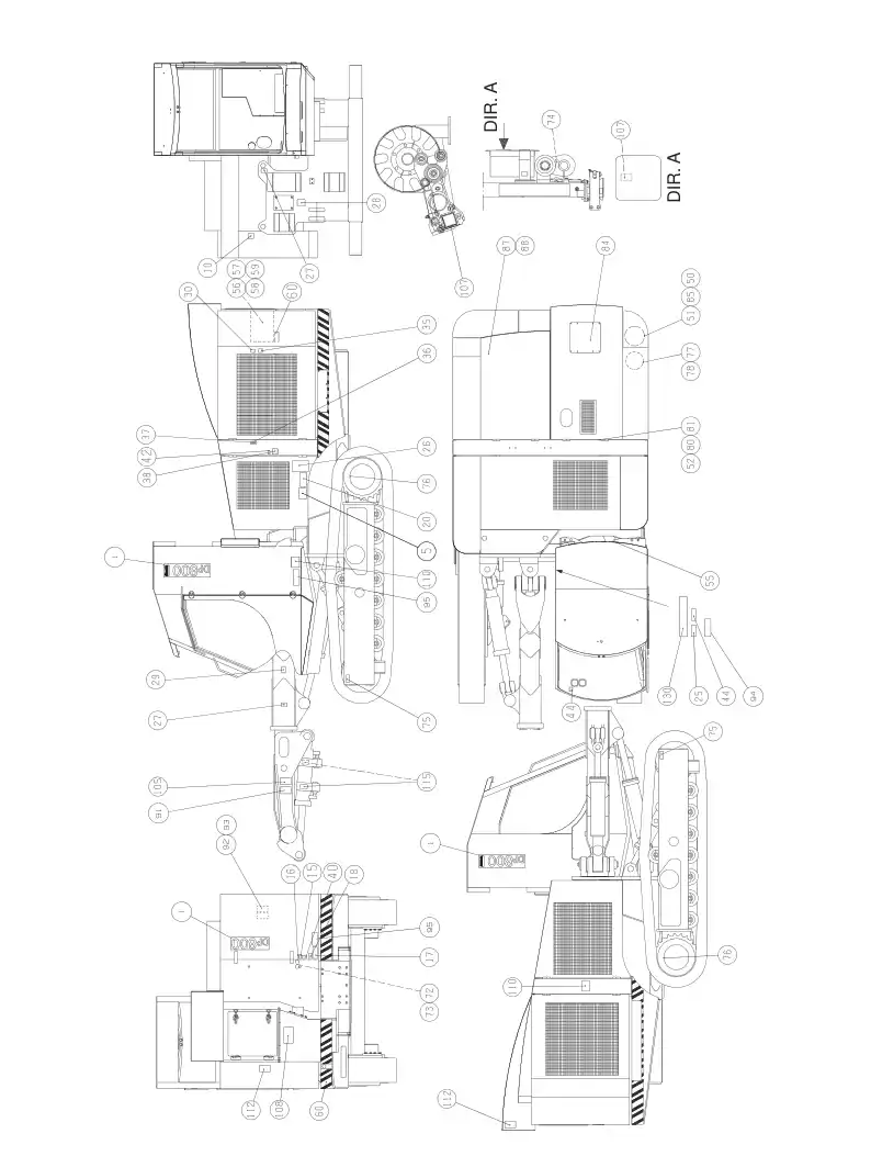 55090874cA 550 908 74cA STICKER / SYMBOL ASSY (PARTS L - Sandvik Technical Drawing