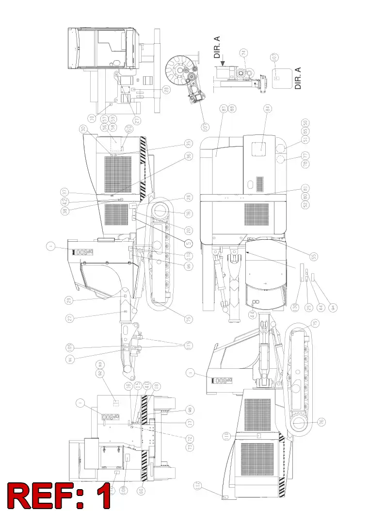 55090878 550 908 78 DECAL SET - Sandvik Technical Drawing