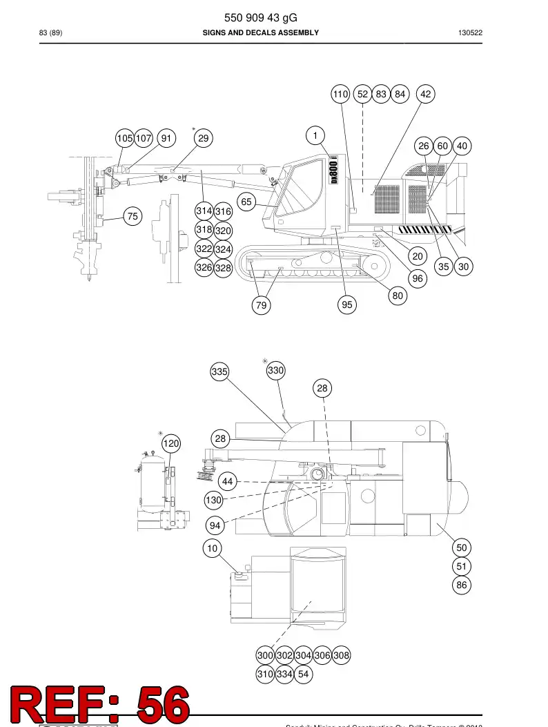 55090959b 550 909 59b Decal - Sandvik Technical Drawing