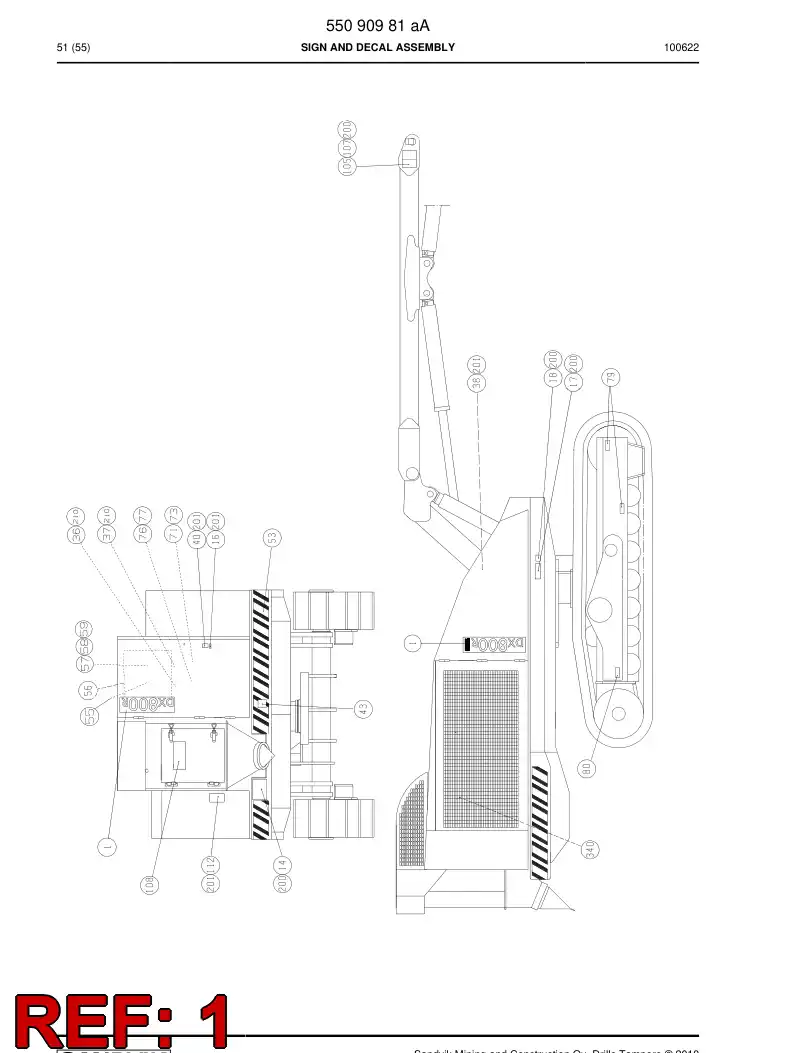 55090989 550 909 89 Decal set - Sandvik Technical Drawing