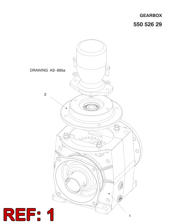 55091032 550 910 32 GEARBOX - Sandvik Technical Drawing