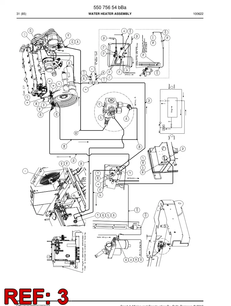 55091052a 550 910 52a Check valve (water) - Sandvik Technical Drawing