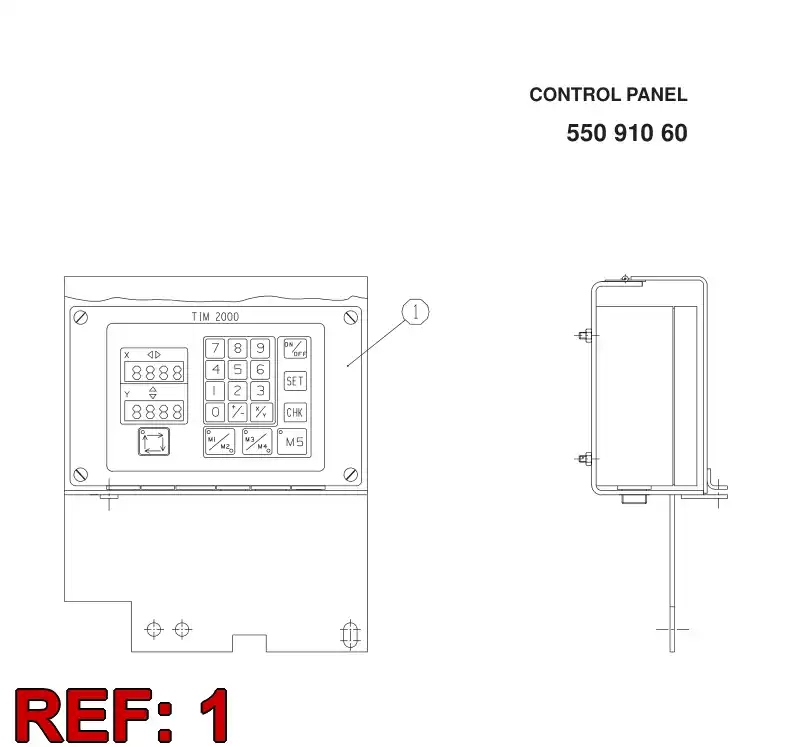 55091061 550 910 61 CONTROL ASSEMBLY - Sandvik Technical Drawing