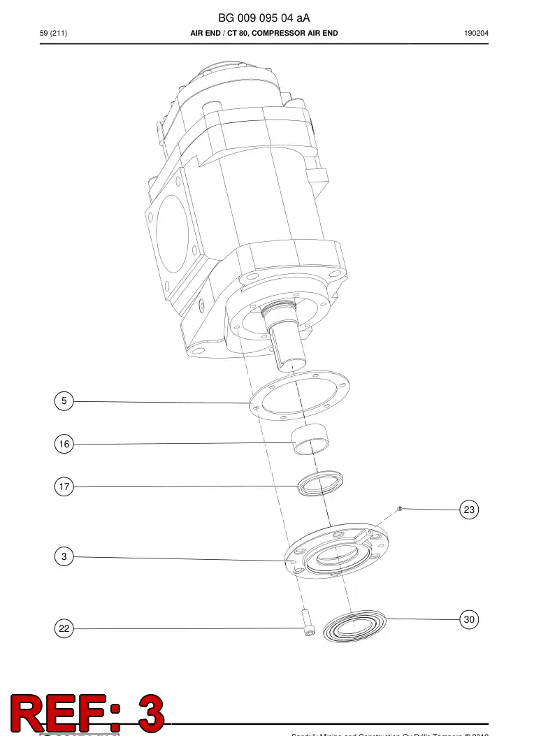55091187 550 911 87 Housing, Seal - Sandvik Technical Drawing