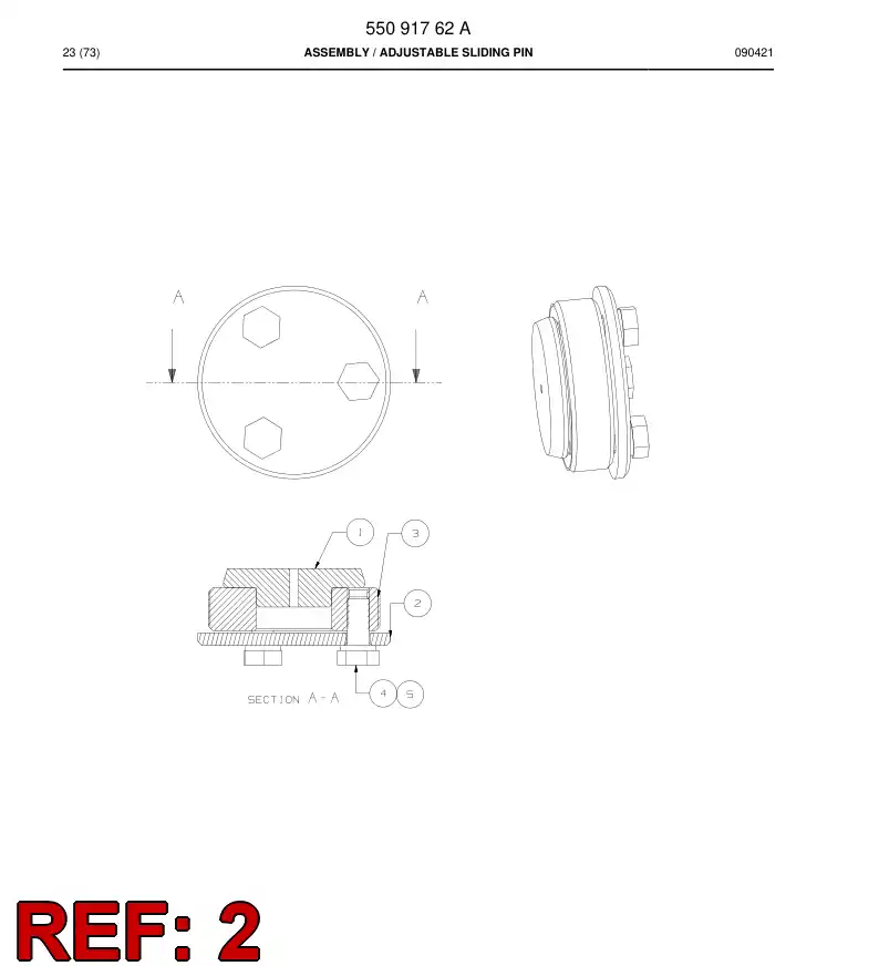 55091250 550 912 50 Plate - Sandvik Technical Drawing