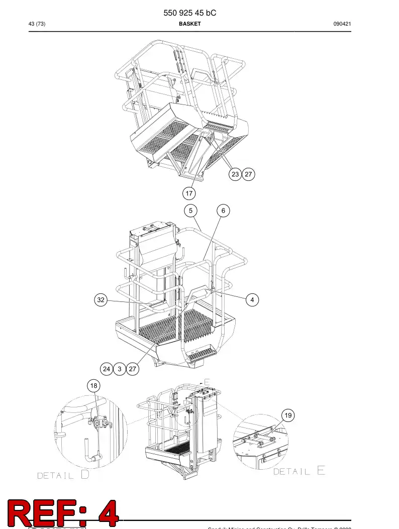 55091257 550 912 57 Plate - Sandvik Technical Drawing
