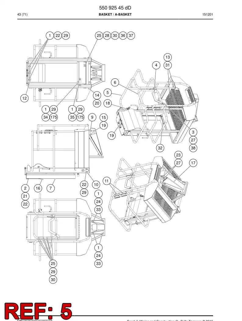 55091283b 550 912 83b Basket - Sandvik Technical Drawing