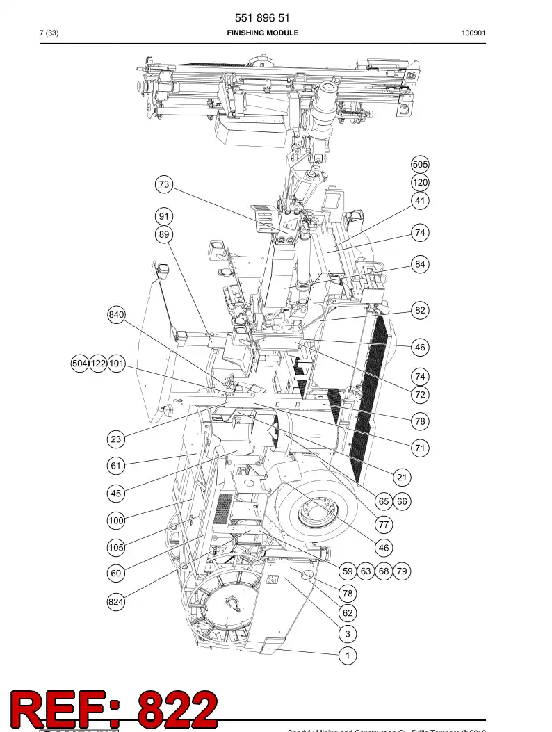 55091369a 550 913 69a Decal - Sandvik Technical Drawing