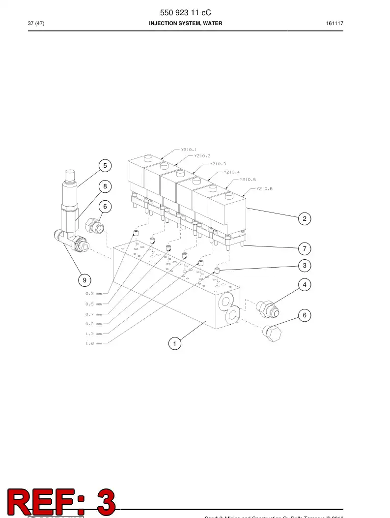 55091385 550 913 85 Orifice - Sandvik Technical Drawing