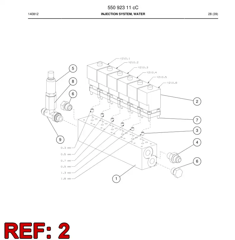 55091439 550 914 39 Solenoid valve (water) - Sandvik Technical Drawing