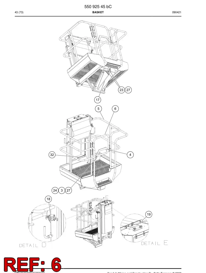 55091577 550 915 77 Door - Sandvik Technical Drawing