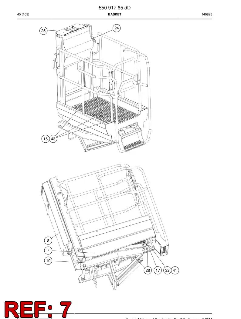 55091587a 550 915 87a Basket - Sandvik Technical Drawing