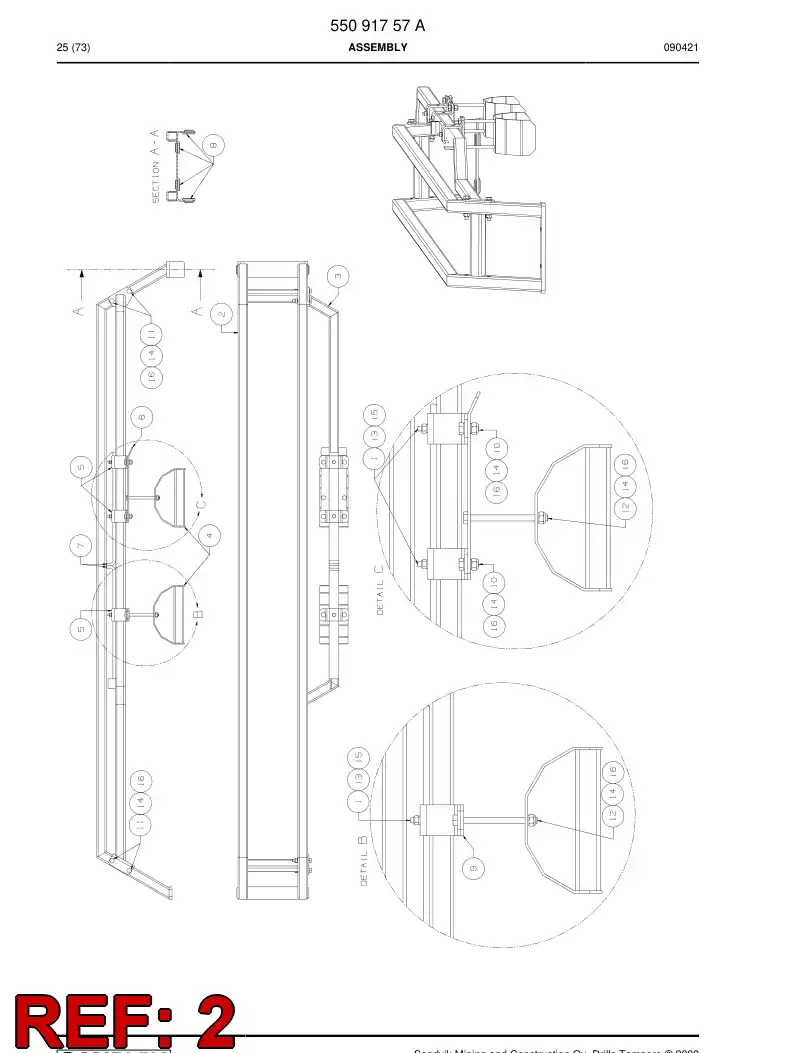 55091599 550 915 99 Welding assembly - Sandvik Technical Drawing