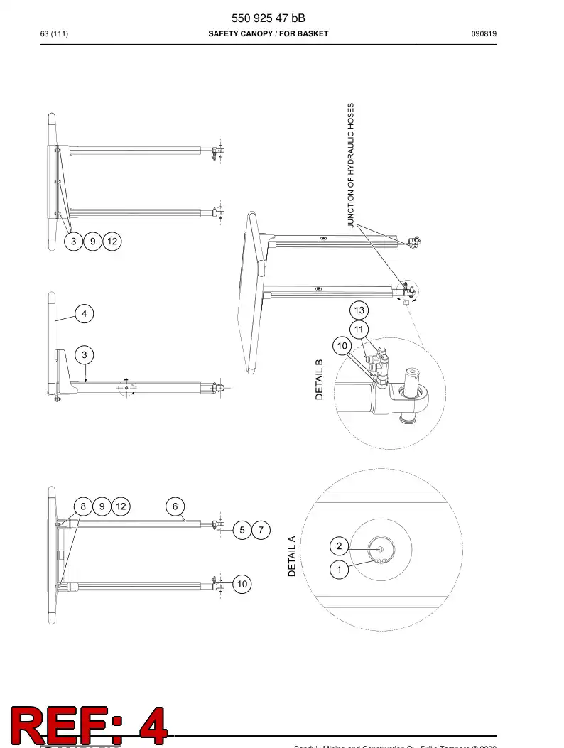 55091604 550 916 04 Welding assembly - Sandvik Technical Drawing