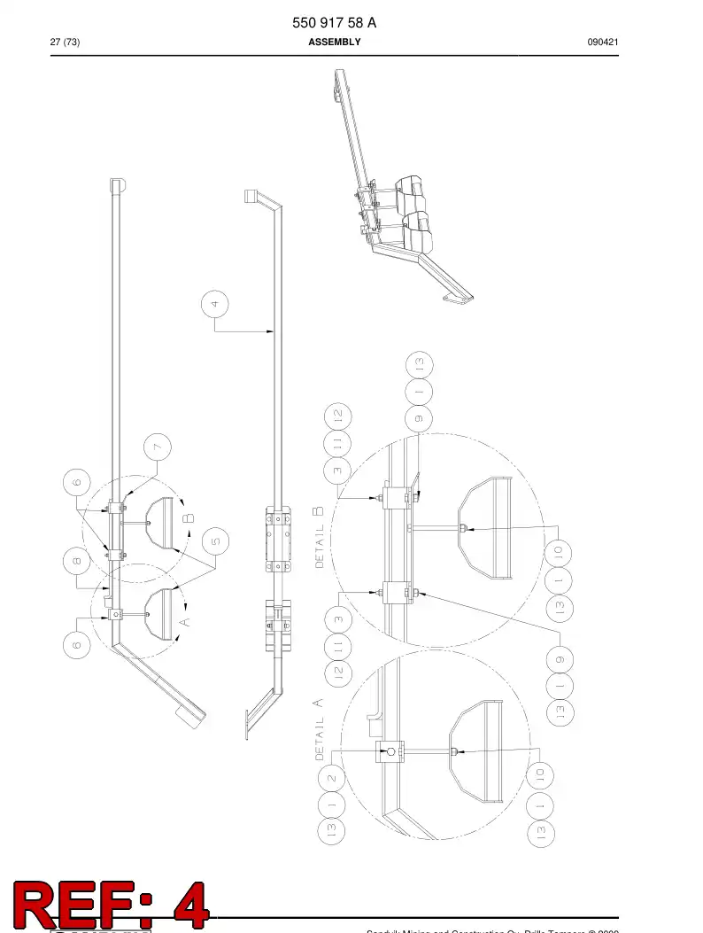 55091605 550 916 05 Welding assembly - Sandvik Technical Drawing