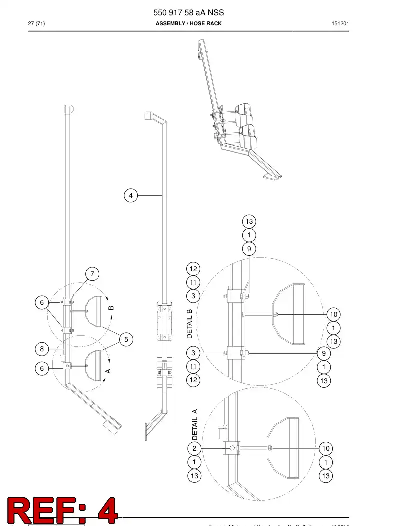 55091605a 550 916 05a Welding assembly - Sandvik Technical Drawing