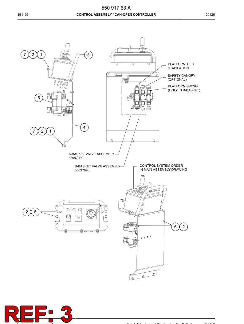 55091607 550 916 07 Handle - Sandvik Technical Drawing