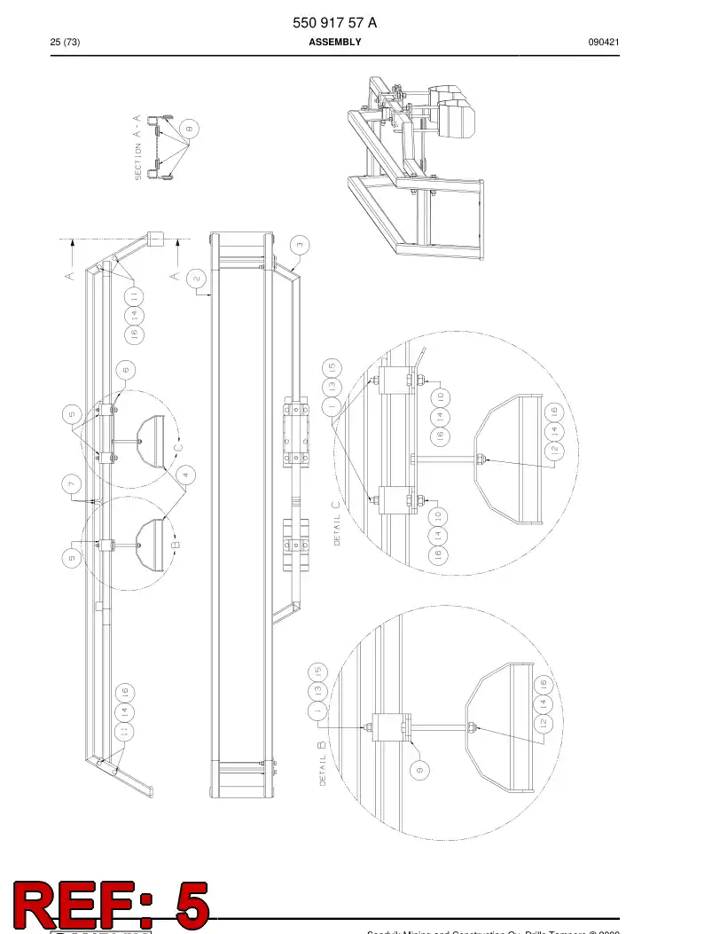 55091638 550 916 38 Plate - Sandvik Technical Drawing