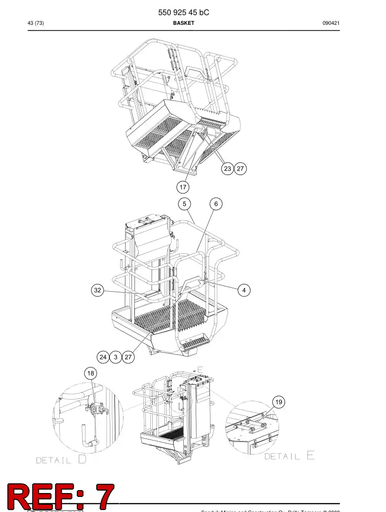 55091693 550 916 93 Plate - Sandvik Technical Drawing