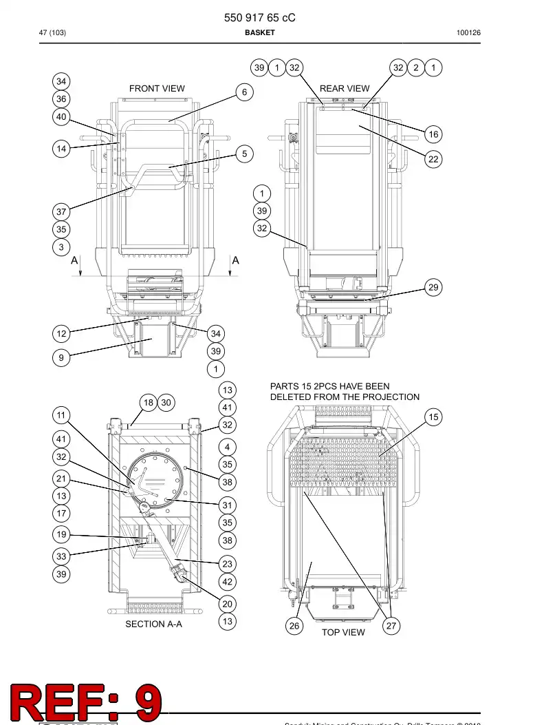 55091700 550 917 00 Plate - Sandvik Technical Drawing