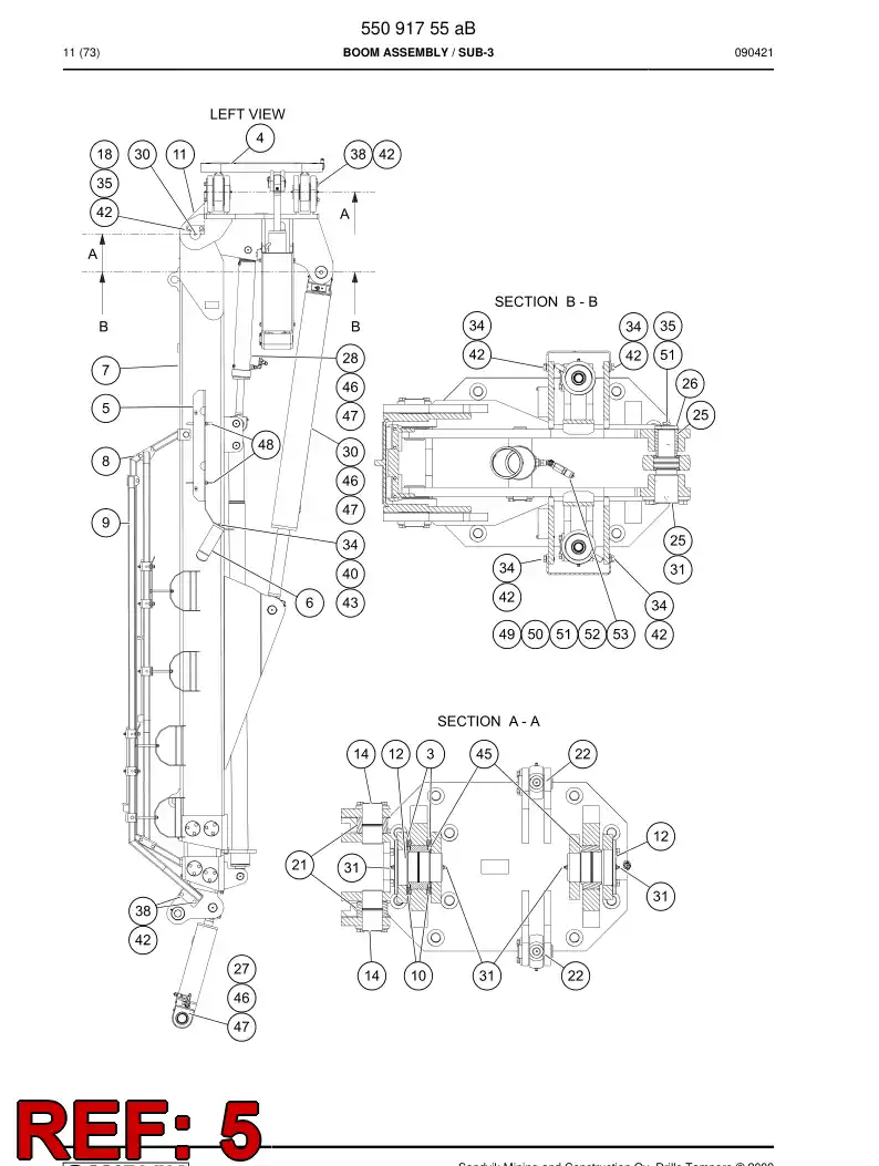 55091722 550 917 22 Plate - Sandvik Technical Drawing