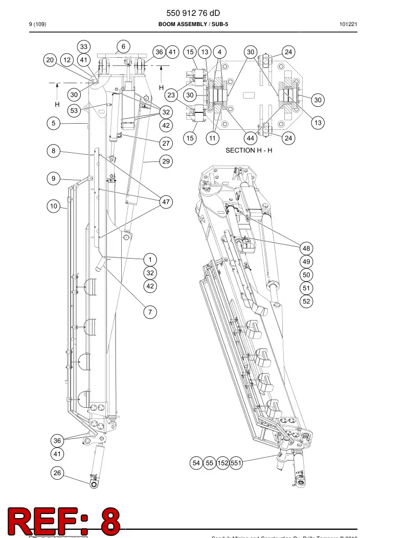 55091732 550 917 32 Plate, Cover - Sandvik Technical Drawing