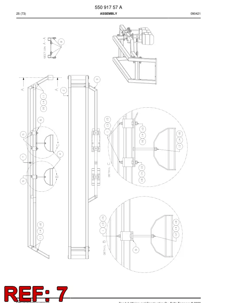 55091742 550 917 42 Plate - Sandvik Technical Drawing