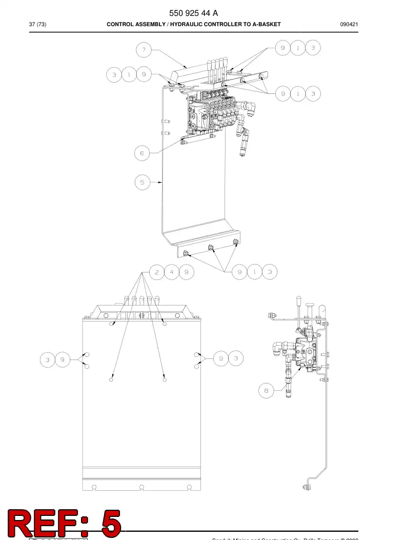 55091764 550 917 64 Plate - Sandvik Technical Drawing